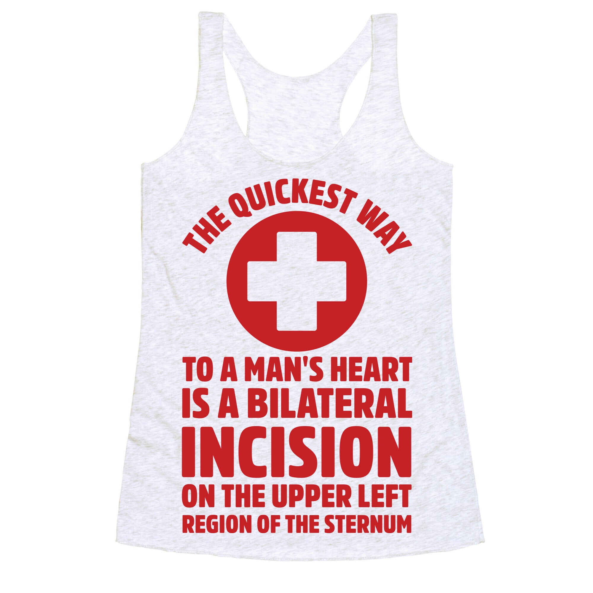 The Quickest Way To a Mans Heart Racerback Tank